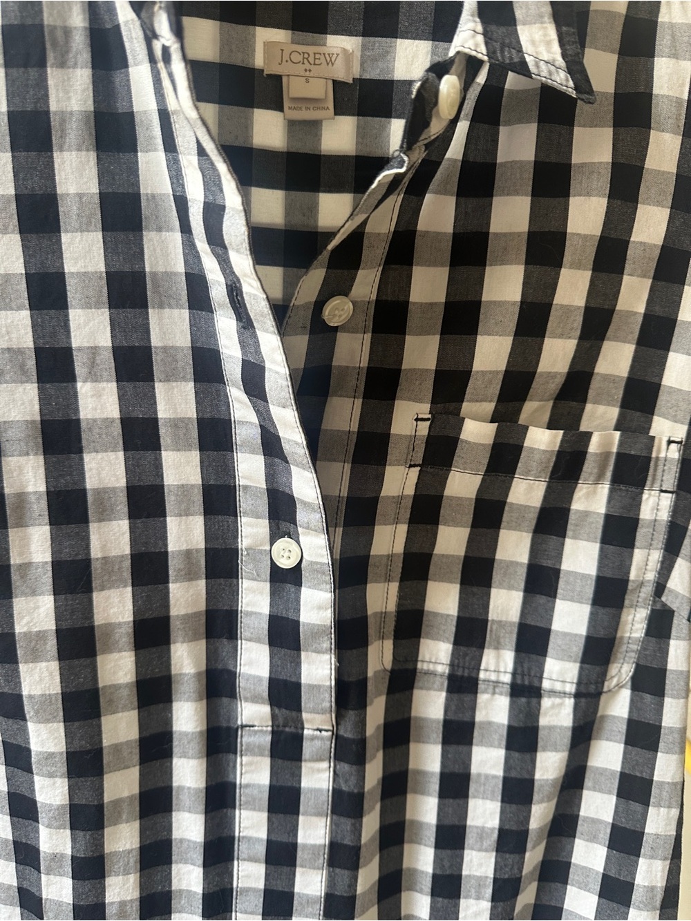 J. Crew Black and White Gingham Midi Shirt Dress - Picture 4 of 10